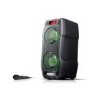 Sharp Speakers PS-929, PARTY Portable Boombox  2 x 6,5” fullrange + 2 x 2” tweeter speakers, max power output 180 W, 13 h play time by built in battery, True wireless Stereo, USB for playback, Bluetooth 5.0, Microphone In, Guitar In, Black