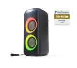 Sharp Speakers PS-949, XPARTY STREET BEAT  2 x 8" woofers + horn tweeter, max power output 132 W, 12 h play time by built in battery, True wireless Stereo, USB Music playback and charging, DJ FX, BT 5.0, 2 x Mic/Guitar inputs, Splashproof (IPX4), Black