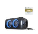 Sharp Speakers PS-949, XPARTY STREET BEAT  2 x 8" woofers + horn tweeter, max power output 132 W, 12 h play time by built in battery, True wireless Stereo, USB Music playback and charging, DJ FX, BT 5.0, 2 x Mic/Guitar inputs, Splashproof (IPX4), Black