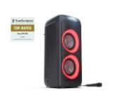 Sharp Speakers PS-949, XPARTY STREET BEAT  2 x 8" woofers + horn tweeter, max power output 132 W, 12 h play time by built in battery, True wireless Stereo, USB Music playback and charging, DJ FX, BT 5.0, 2 x Mic/Guitar inputs, Splashproof (IPX4), Black