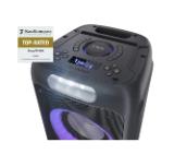 Sharp Speakers PS-949, XPARTY STREET BEAT  2 x 8" woofers + horn tweeter, max power output 132 W, 12 h play time by built in battery, True wireless Stereo, USB Music playback and charging, DJ FX, BT 5.0, 2 x Mic/Guitar inputs, Splashproof (IPX4), Black