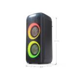 Sharp Speakers PS-949, XPARTY STREET BEAT  2 x 8" woofers + horn tweeter, max power output 132 W, 12 h play time by built in battery, True wireless Stereo, USB Music playback and charging, DJ FX, BT 5.0, 2 x Mic/Guitar inputs, Splashproof (IPX4), Black