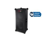 Sharp Speakers CP-LS100, SUMOBOX HIGH PERFORMANCE PORTABLE SPEAKER  120W RMS / 105dB via 2 x 8" woofers + 2 x 2" tweeters, 10 h play time by built in battery, Duo-mode/True Wireless Stereo (TWS), USB x2 (charging only), BT 5.0, 3.5mm Aux-in / line, Black