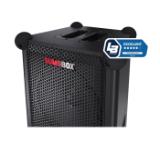Sharp Speakers CP-LS100, SUMOBOX HIGH PERFORMANCE PORTABLE SPEAKER  120W RMS / 105dB via 2 x 8" woofers + 2 x 2" tweeters, 10 h play time by built in battery, Duo-mode/True Wireless Stereo (TWS), USB x2 (charging only), BT 5.0, 3.5mm Aux-in / line, Black