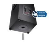 Sharp Speakers CP-LS100, SUMOBOX HIGH PERFORMANCE PORTABLE SPEAKER  120W RMS / 105dB via 2 x 8" woofers + 2 x 2" tweeters, 10 h play time by built in battery, Duo-mode/True Wireless Stereo (TWS), USB x2 (charging only), BT 5.0, 3.5mm Aux-in / line, Black