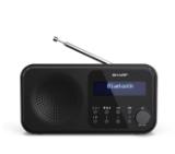 Sharp Radios DR-P420(BK), PORTABLE DIGITAL RADIO, Bluetooth 5.0, 20 DAB+/DAB/FM, Auto time/date, LCD Display, Dual alarm,Micro USB x1 (power supply),3.5mm Headphone jack / line-out, Black