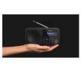 Sharp Radios DR-P420(BK), PORTABLE DIGITAL RADIO, Bluetooth 5.0, 20 DAB+/DAB/FM, Auto time/date, LCD Display, Dual alarm,Micro USB x1 (power supply),3.5mm Headphone jack / line-out, Black