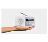 Sharp Radios DR-P420(WH), PORTABLE DIGITAL RADIO, Bluetooth 5.0, 20 DAB+/DAB/FM, Auto time/date, LCD Display, Dual alarm,Micro USB x1 (power supply),3.5mm Headphone jack / line-out, SNOWY WHITE