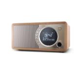 Sharp Radios DR-450(BR), DIGITAL RADIO, Bluetooth 4.2, 6W, 20 DAB+/DAB/FM, Auto time/date, LCD Display, Dual alarm with Sleep and Snooze, Dimmer function, Wooden speaker, Brown