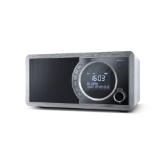 Sharp Radios DR-450(GR), DIGITAL RADIO, Bluetooth 4.2, 6W, 20 DAB+/DAB/FM, Auto time/date, LCD Display, Dual alarm with Sleep and Snooze, Dimmer function, Wooden speaker, Grey