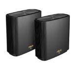 Asus Mesh WiFi system, ZenWiFi XT8 V2 2PK, AX6600, Tri-Band, coverage up to 510m2, Quad-Core 1.5GHz CPU, 256MB/512MB Flash/RAM, 2.5G port, AiProtection Pro, Adaptive QoS, VPN server/client, IPTV, OFDMA, Beamforming, AiMesh, Black