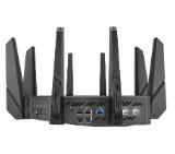 Asus Gaming Wireless Router, ROG Rapture GT-AXE16000, AXE16000, Quad-Band, Quad-Core 2.0GHz CPU, 256MB/2GB Flash/RAM, 10G dual-port, AiProtection Pro, Adaptive QoS, VPN Fusion, IPTV, OFDMA, MU-MIMO, Beamforming, Link Aggregation, RGB, AiMesh, Black