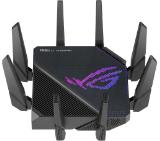 Asus Gaming Wireless Router,ROG Rapture GT-AX11000 Pro, AX11000, Tri-Band, Quad-Core 2.0GHz CPU, 256MB/1GB Flash/RAM, 10G port, AiProtection Pro, Adaptive QoS, VPN Fusion, IPTV, OFDMA, MU-MIMO, Beamforming, Link Aggregation, Port forwarding, AiMesh, Black