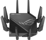 Asus Gaming Wireless Router,ROG Rapture GT-AX11000 Pro, AX11000, Tri-Band, Quad-Core 2.0GHz CPU, 256MB/1GB Flash/RAM, 10G port, AiProtection Pro, Adaptive QoS, VPN Fusion, IPTV, OFDMA, MU-MIMO, Beamforming, Link Aggregation, Port forwarding, AiMesh, Black