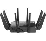 Asus Gaming Wireless Router,ROG Rapture GT-AX11000 Pro, AX11000, Tri-Band, Quad-Core 2.0GHz CPU, 256MB/1GB Flash/RAM, 10G port, AiProtection Pro, Adaptive QoS, VPN Fusion, IPTV, OFDMA, MU-MIMO, Beamforming, Link Aggregation, Port forwarding, AiMesh, Black