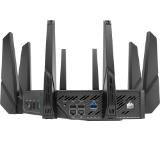 Asus Gaming Wireless Router,ROG Rapture GT-AX11000 Pro, AX11000, Tri-Band, Quad-Core 2.0GHz CPU, 256MB/1GB Flash/RAM, 10G port, AiProtection Pro, Adaptive QoS, VPN Fusion, IPTV, OFDMA, MU-MIMO, Beamforming, Link Aggregation, Port forwarding, AiMesh, Black
