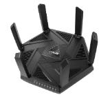Asus Gaming Wireless Router, RT-AXE7800, AXE7800, Tri-Band, Quad-Core 1.7GHz CPU, 256MB/512MB Flash/RAM, 2.5G port, AiProtection Pro, Adaptive QoS, VPN Fusion, Instant Guard, IPTV, OFDMA, MU-MIMO, Beamforming, Link Aggregation, AiMesh, Black