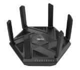 Asus Gaming Wireless Router, RT-AXE7800, AXE7800, Tri-Band, Quad-Core 1.7GHz CPU, 256MB/512MB Flash/RAM, 2.5G port, AiProtection Pro, Adaptive QoS, VPN Fusion, Instant Guard, IPTV, OFDMA, MU-MIMO, Beamforming, Link Aggregation, AiMesh, Black