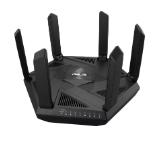 Asus Gaming Wireless Router, RT-AXE7800, AXE7800, Tri-Band, Quad-Core 1.7GHz CPU, 256MB/512MB Flash/RAM, 2.5G port, AiProtection Pro, Adaptive QoS, VPN Fusion, Instant Guard, IPTV, OFDMA, MU-MIMO, Beamforming, Link Aggregation, AiMesh, Black