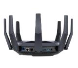 Asus Wireless Router, RT-AX89X, AX6000, 8x8 Dual-Band, Quad-Core 2.2GHz CPU, 256MB/1GB Flash/RAM, 10G port, SFP+ port, AiProtection Pro, Adaptive QoS, VPN server/client, IPTV, OFDMA, MU-MIMO, Beamforming, Link Aggregation, Port forwarding, AiMesh, Black
