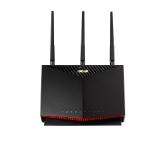 Asus 4G Router, 4G-AC86U, AC2600, 4G+ Cat. 12, LTE: Downlink 600 Mbps / Uplink 150 Mbps, 128MB/512MB Flash/RAM, Captive portal,  Aiprotection Pro, Adaptive QoS, VPN server/client, IPTV, MU-MIMO, Beamforming,Black