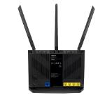 Asus 4G Router, 4G-AX56, AX1800, 4G+ Cat.6, LTE: Downlink 300 Mbps / Uplink 50 Mbps, 128MB/512MB Flash/RAM, Captive portal,  Aiprotection Classic, Traditional QoS, VPN server/client, IPTV, Beamforming,Black