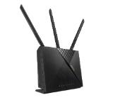 Asus 4G Router, 4G-AX56, AX1800, 4G+ Cat.6, LTE: Downlink 300 Mbps / Uplink 50 Mbps, 128MB/512MB Flash/RAM, Captive portal,  Aiprotection Classic, Traditional QoS, VPN server/client, IPTV, Beamforming,Black