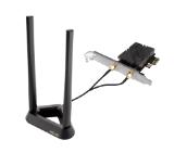 Asus PCI-E Adapter, PCE-BE92BT, BE9400, Tri-Band, Bluetooth 5.4, magnetized base, WPA3, OFDMA, MLO, only compatible with lntel motherboards, Black