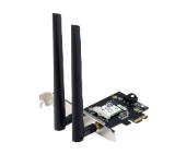 Asus PCI-E Adapter, PCE-BE6500, BE6500, Tri-Band, Bluetooth 5.4, WPA3, 4096-QAM, OFDMA, MU-MIMO, MLO