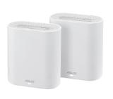 Asus Business Mesh WiFi system, ExpertWiFi EBM68 2PK, AX7800, Tri-Band, Quad-Core 1.7GHz CPU, 256MB/1GB Flash/RAM, 2.5G port, OFDMA, Beamforming, 8 SSIDs, customize guest portal, Commercial-Grade Network Security & VPN, wall mounting,White