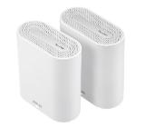Asus Business Mesh WiFi system, ExpertWiFi EBM68 2PK, AX7800, Tri-Band, Quad-Core 1.7GHz CPU, 256MB/1GB Flash/RAM, 2.5G port, OFDMA, Beamforming, 8 SSIDs, customize guest portal, Commercial-Grade Network Security & VPN, wall mounting,White