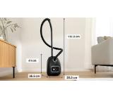Bosch BGB41BA1, SER4 Vacuum cleaner with bag,  Black, 600 W, 75 dB, Hygienic filter, 1 x crevice nozzle, 1 x upholstery nozzle, 1 x universal nozzle