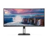 AOC CU34V5C/BK, 34" Curved 1500R VA WLED, 3440x1440@100Hz, 4ms GtG, 1ms MPRT, 300cd m/2, 3000:1, 20M:1 DCR, Adaptive Sync, FlickerFree, Low Blue Light, 5Wx2, Tilt, Height Adjust, Swivel, HDMI, DP, USB hub