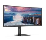 AOC CU34V5C/BK, 34" Curved 1500R VA WLED, 3440x1440@100Hz, 4ms GtG, 1ms MPRT, 300cd m/2, 3000:1, 20M:1 DCR, Adaptive Sync, FlickerFree, Low Blue Light, 5Wx2, Tilt, Height Adjust, Swivel, HDMI, DP, USB hub