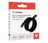 Verbatim Sync & Charge USB-C to USB-C 100W Magnetic 120 cm - Black