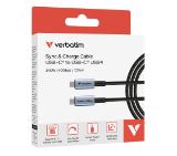 Verbatim Sync & Charge USB-C to USB-C 240W 40 Gbps 120 cm