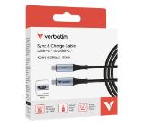 Verbatim Sync & Charge USB-C to USB-C 100W Display 120 cm