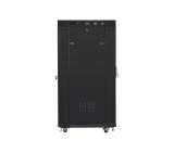 Lanberg rack cabinet 19" free-standing 27U / 600x800 self-assembly flat pack with glass door LCD, black