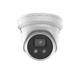 HikVision 4 MP AcuSense Strobe Light and Audible Warning Fixed Turret Network Camera, 2.8 mm, F1.4, IR up to 30m, H.265+, IP67, built-in microphone, built-in Speaker, built-in memory card slot (up to 512 GB), 12Vdc/PoE 8.8W