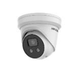 HikVision 4 MP AcuSense Strobe Light and Audible Warning Fixed Turret Network Camera, 2.8 mm, F1.4, IR up to 30m, H.265+, IP67, built-in microphone, built-in Speaker, built-in memory card slot (up to 512 GB), 12Vdc/PoE 8.8W