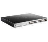 D-Link 24x10/100/1000Base-T PoE ports (370W budget) Layer 3 Stackable Managed Gigabit Switch with 2x10GBASE-T ports and 4xSFP+ ports
