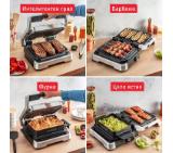 Tefal GC774D30 Optigrill 4In1 Inox, (Grill, Bbq, Oven, Complete Meal), 600Cm2 Cooking Surface, Automatic Cooking Sensor, 9 Automatic Programs, 3 Adjustable Temp., Cooking Level Indicator, Non-Stick Die-Cast Alum. Plates