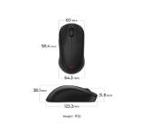 BenQ ZOWIE U2-DW 4K Wireless Mouse for Esports, Size M, 60g, up to 4000 Hz, up to 3200 DPI, Symmetrical design, Inward-curved both sides for agility during multi-angle movement, Wireless w/4K enhanced receiver, Driverless, plug and play