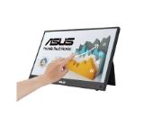 Asus ZenScreen Touch MB16AMTR portable monitor, 16 '' FHD (1920 x 1080), IPS, 10-point touch, 250 cd/m2,Built-in Battery, Hybrid Signal Solution, Mini-HDMI, ergo kickstand, tripod socket, ASUS Flicker Free and Low Blue Light technologies, 2 x1w, Black