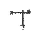 Neomounts Nero Double Flat Screen Desk Mount (phone holder+Quick-fix clamp/grommet)