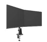 Neomounts Nero Double Flat Screen Desk Mount (phone holder+Quick-fix clamp/grommet)