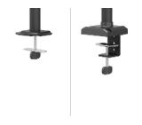 Neomounts Nero Double Flat Screen Desk Mount (phone holder+Quick-fix clamp/grommet)