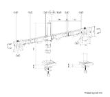 Neomounts Nero Double Flat Screen Desk Mount (phone holder+Quick-fix clamp/grommet)