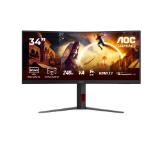 AOC CU34G4Z, 34" Curved 1500R, VA, WLED, 3440x1440@240Hz, 1ms GtG, 0.3ms MPRT, 450cd m/2, 2500:1, 80M:1 DCR, Adaptive Sync, FlickerFree, Low Blue Light, Tilt, Height Adjust, Pivot, Swivel, 2xHDMI, DP, USB hub