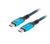 Lanberg USB-C M/M 4.0 cable 1m 240w 8k 60hz black-blue